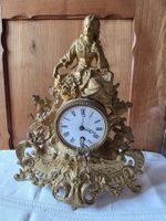 antike Kaminuhr Metall Tisch Uhr Pendule 5 PH. M 79