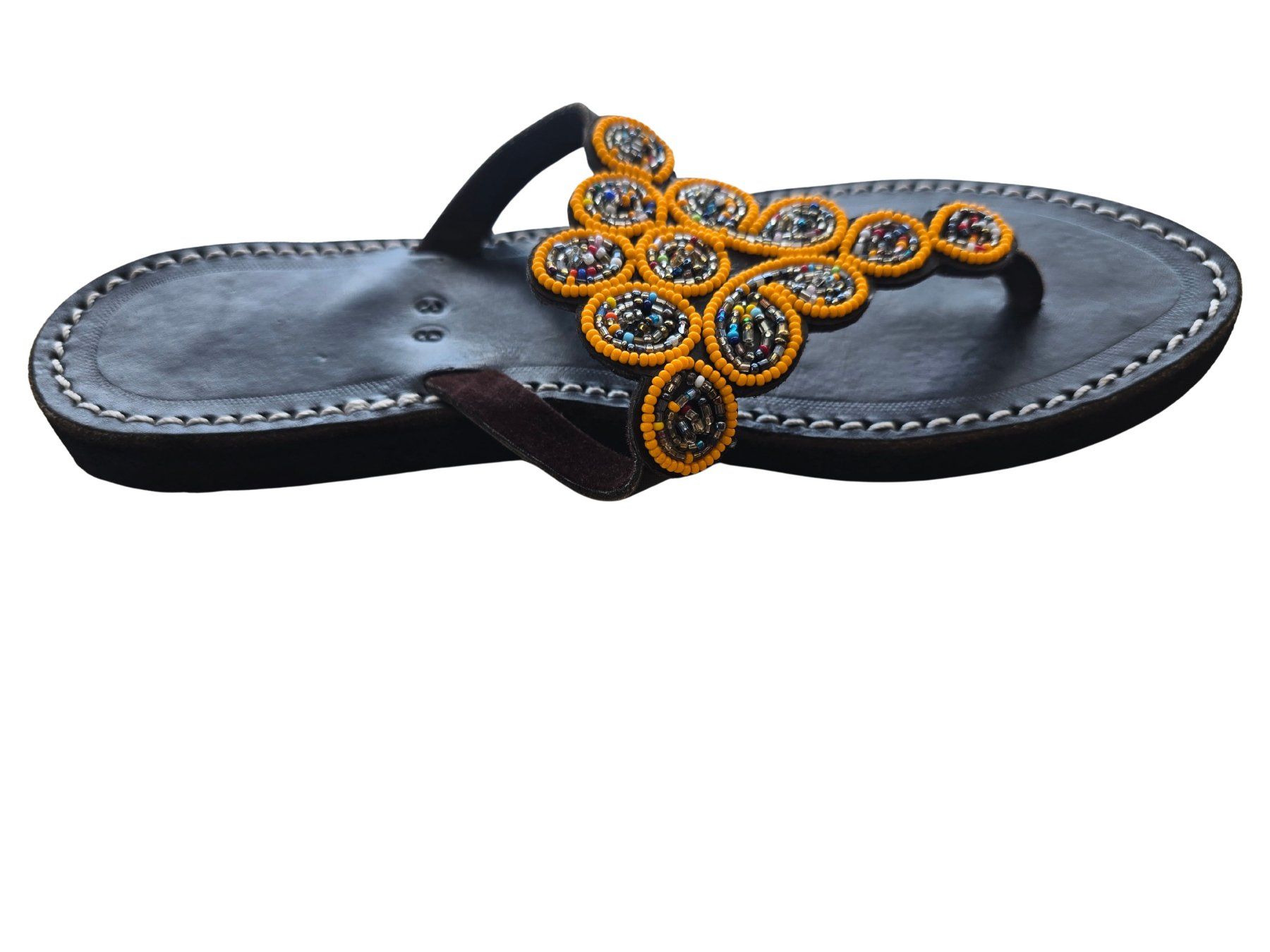 Scarpe da donna: Handgemachte Leder-Sandalen - Gelb Bunt 39 – Nuovo e nell'imballaggio originale da Brione s. Minusio venduto da Littleninja 2