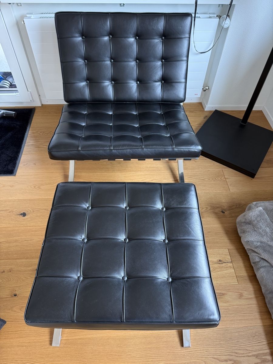 Poltrone: Sessel mit Hocker aus Leder – Usato da Euthal venduto da Rahel213