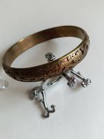 Armreif Bangle  aus Messing & Kupfer – Floral / Boho Stil