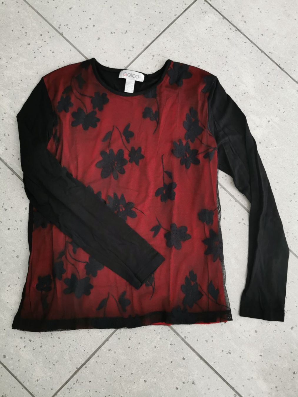 Pulls & Sweat-shirts: Rot-schwarzer Pulli, Gr. 40, Gelco – Neuf (Voir description) à Malters par Wahni81