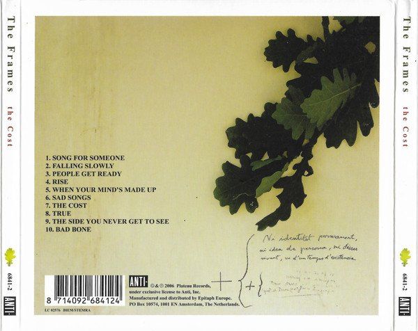 CDs: The Frames - The Cost (Digipack) – Gebraucht aus Uzwil von visions77 1