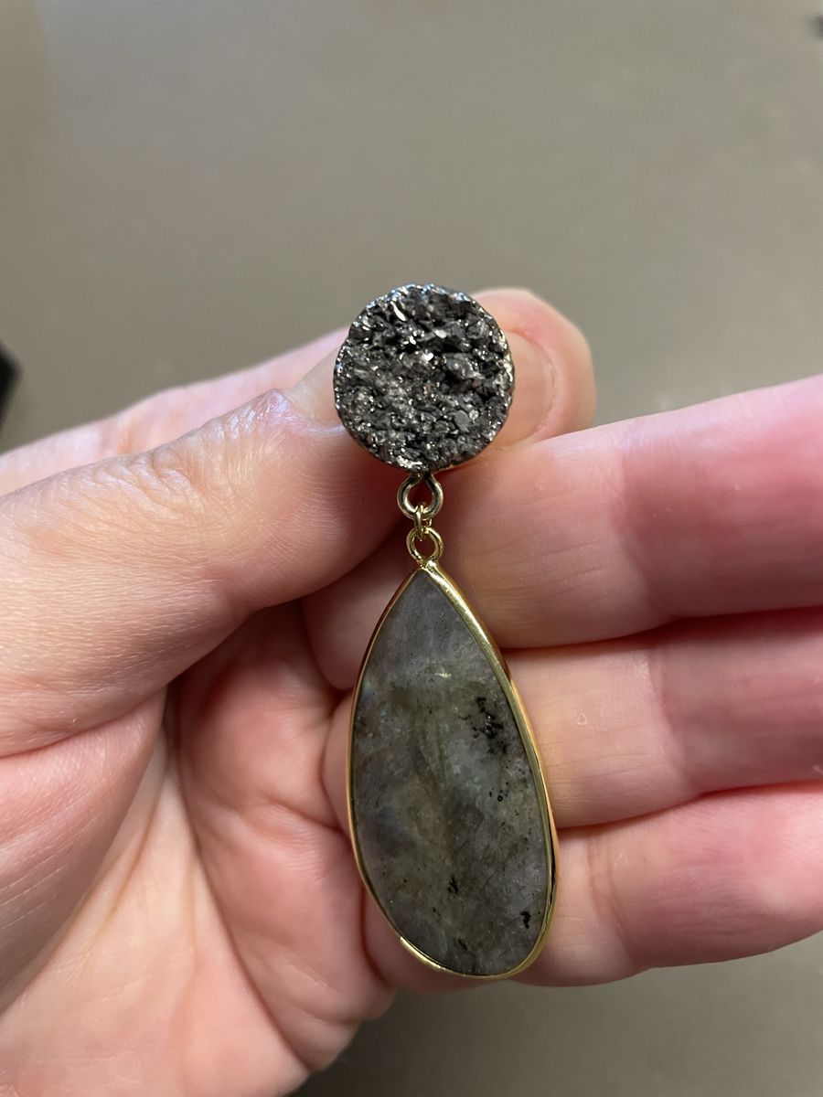 Ohrringe & -stecker: NEW Druzy & Labradorite Drop Earrings, PANACEA – Neu und originalverpackt aus Oberwil BL von Stellochkas 9
