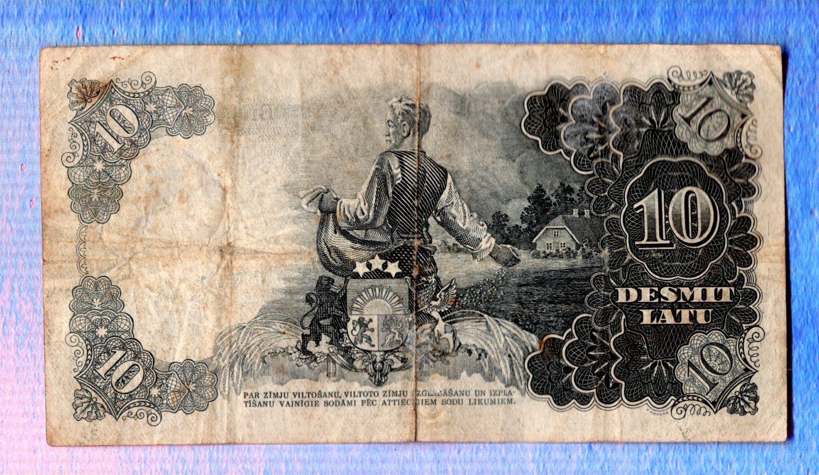 Banconote: Latvia noten 10  latu – Usato da Leibstadt venduto da baroc333 1