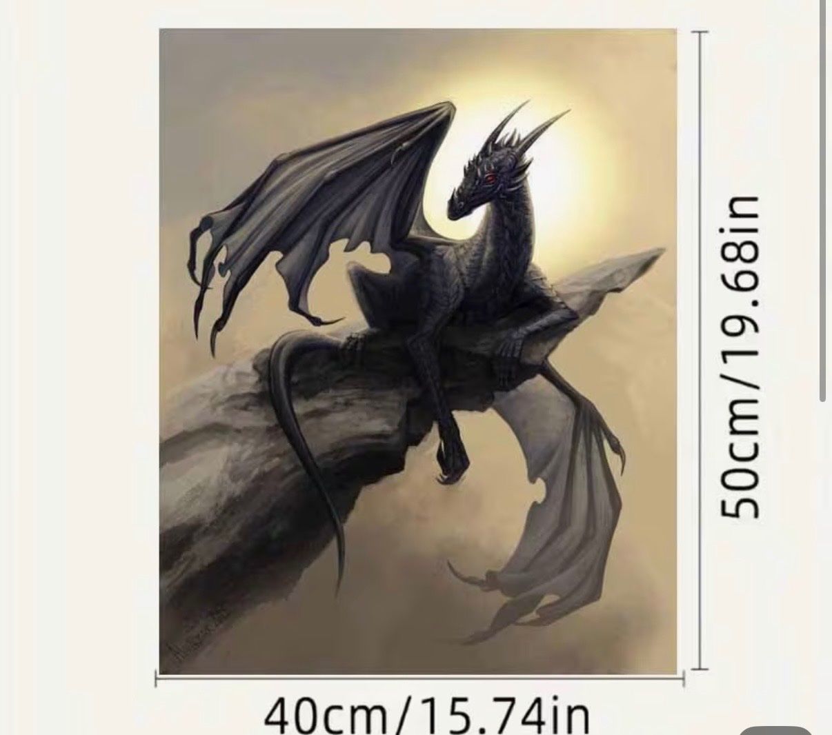 Bastelsets: Malen nach Zahlen: Schwarzer Drache 40x50cm – Neu und originalverpackt aus Teufenthal AG von MeineSchatztruhe 1