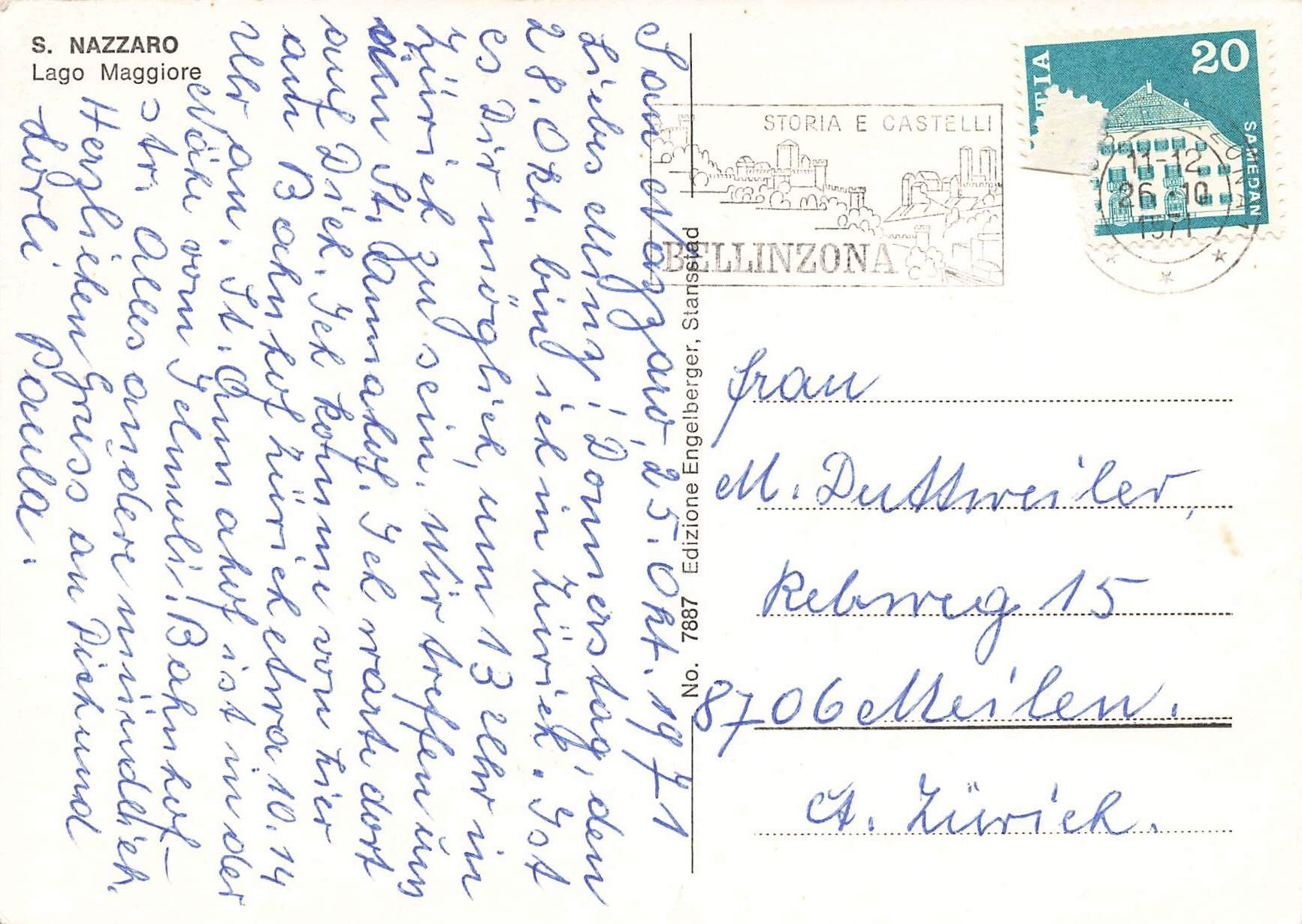 Cartoline postali: S. Nazzaro Gambarogno – Usato da Biasca venduto da Blenio71 1