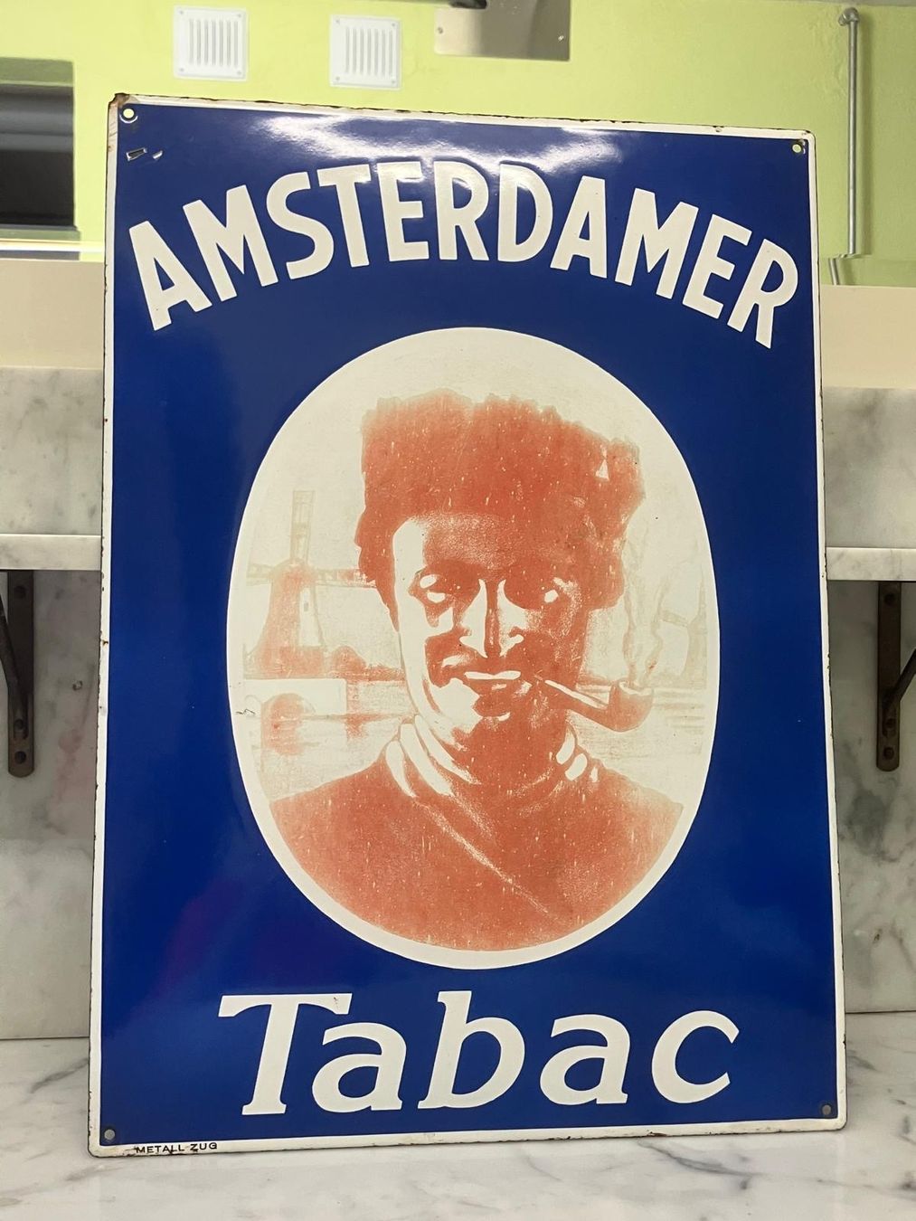 Schilder: Amsterdamer Tabac, Emailschild, Metall Zug – Gebraucht aus Regensdorf von 7ws8