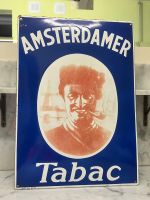 Amsterdamer Tabac, Emailschild, Metall Zug