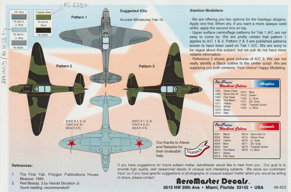 Kit di modellismo & Modellini statici: Decals zu Yakovlev Yak-1b 1/48 – Nuovo (secondo la descrizione) da Bözen venduto da jackieoh 2
