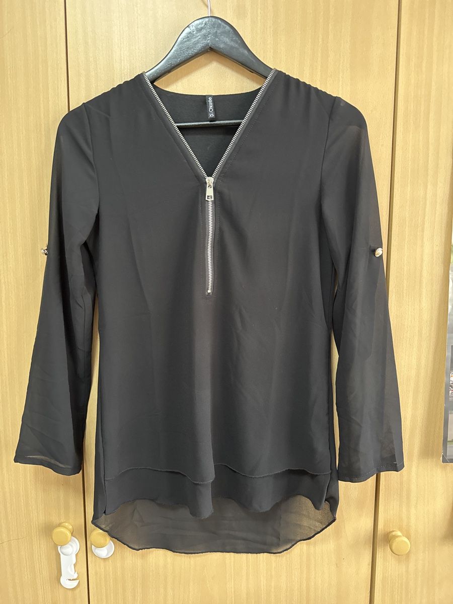 Blusen: Schwarze Chiffon Bluse Gr. XS - Elegant & Luftig – Neu (gemäss Beschreibung) aus Thun von Vans_98