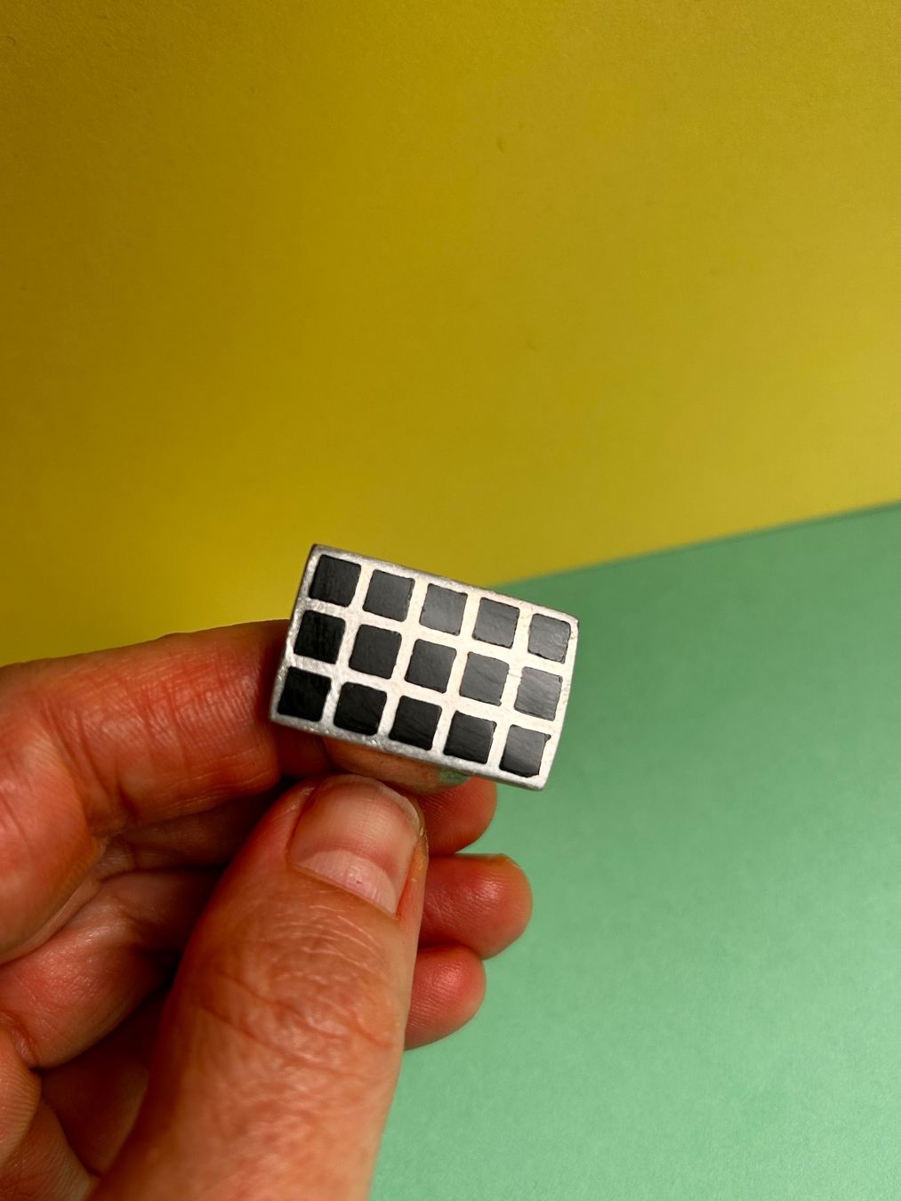 Anelli: Silberring mit geometrischem Muster Gr. 58 – Usato da Dittingen venduto da Bijoubelle 6