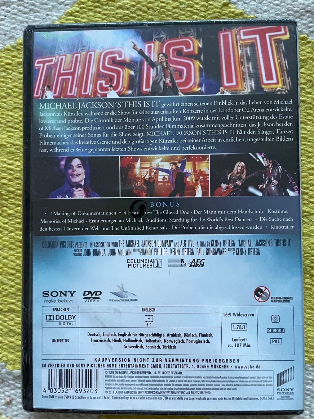 Tutti i DVDs: MICHAEL JACKSON-(NEU)DVD THIS IS IT – Nuovo e nell'imballaggio originale da Rorschacherberg venduto da CD-Roli 1