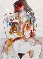 Originales abstraktes Kunstwerk – Mischtechnik