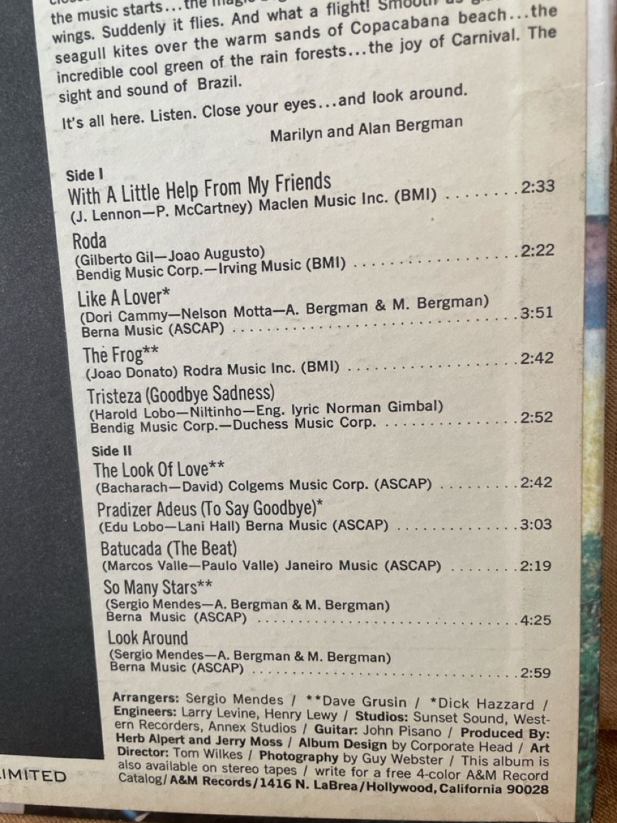 Dischi in vinile: Sergio Mendes & Brasil '66 - Look Around LP A&M Records – Usato da Steinmaur venduto da Eastwing 3