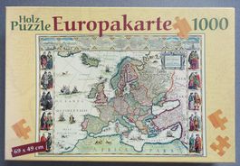 Holz Puzzle - Europakarte - 1000 Teile - vollständig