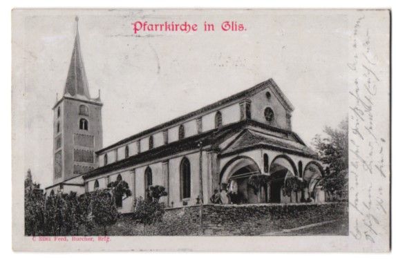 Cartoline postali: Relief-AK Glis, Pfarrkirche in der Ausse – Usato da Berlin venduto da bartko-reher