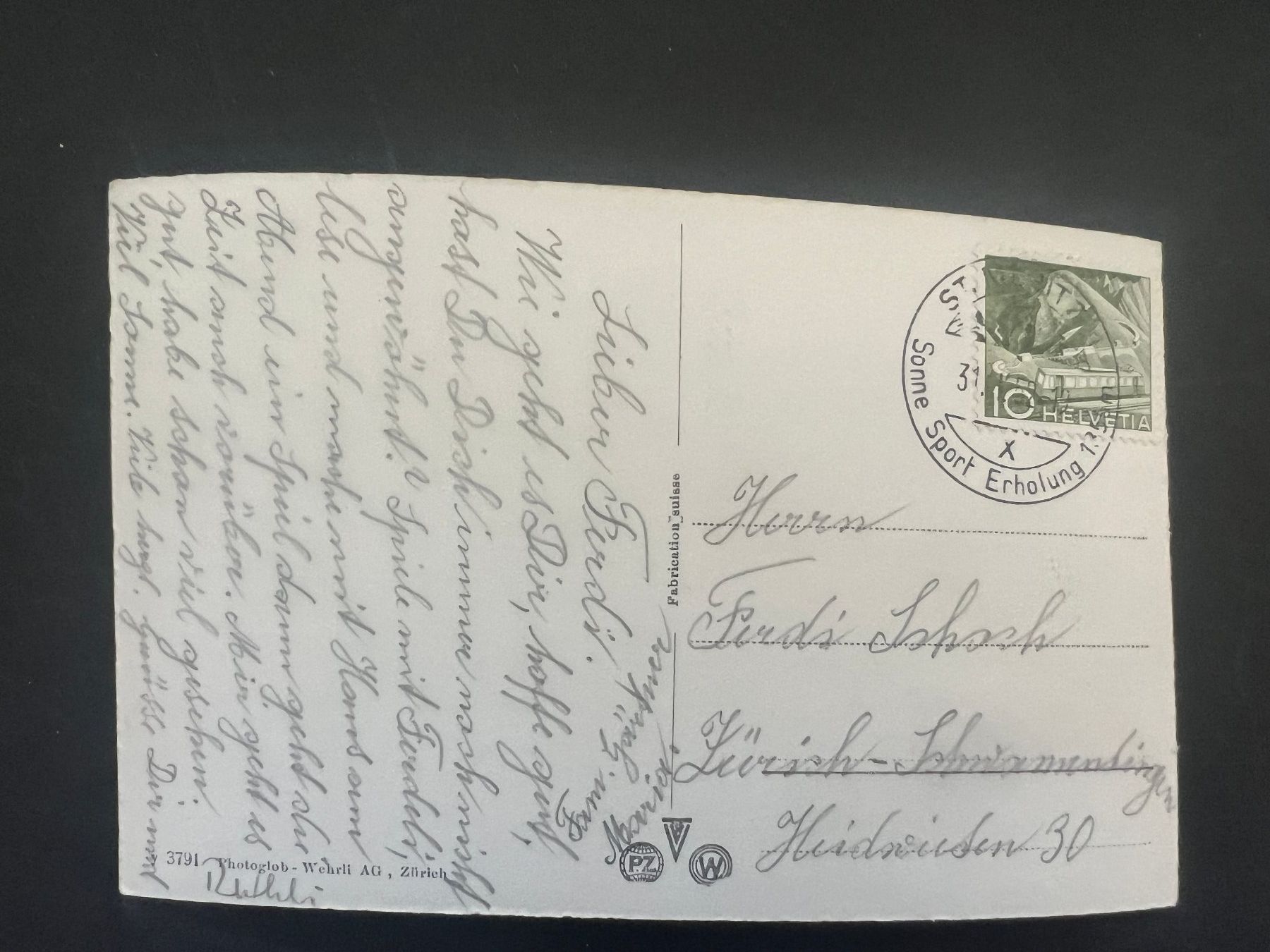 Cartoline postali: Ansichtskarte St. Moritz Bad und Dorf 1952  (M150) – Usato da Hinwil venduto da Sidi4 1
