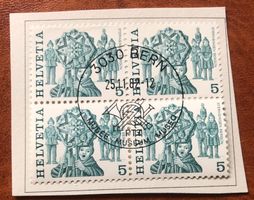 4 er Block Nr.594 mit Papier Stempel Bern   