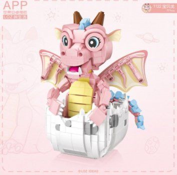 Kit di costruzioni: 1122 Loz Mini - Pinker Drachen (Ohne Box) – Nuovo (secondo la descrizione) da Hochdorf venduto da ruest-online