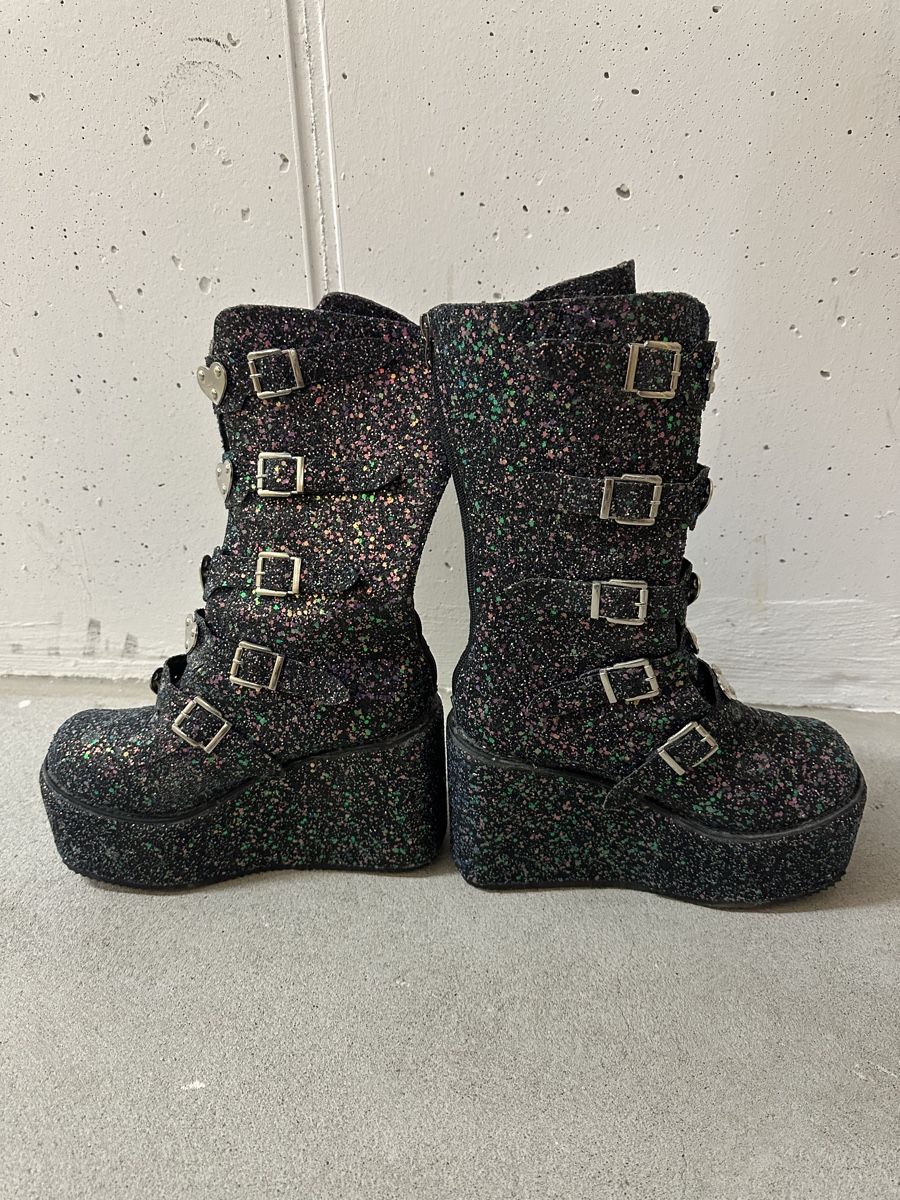 Scarpe da donna: Glitzer Boots mit Schnallen, Gr. 39 – Usato da Glattbrugg venduto da reni_dbr 1
