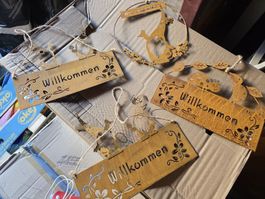 Willkommensschilder Edelrost Set 5 Stück Dekoration