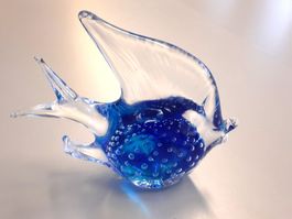Buntglas-Fischdekoration Blau