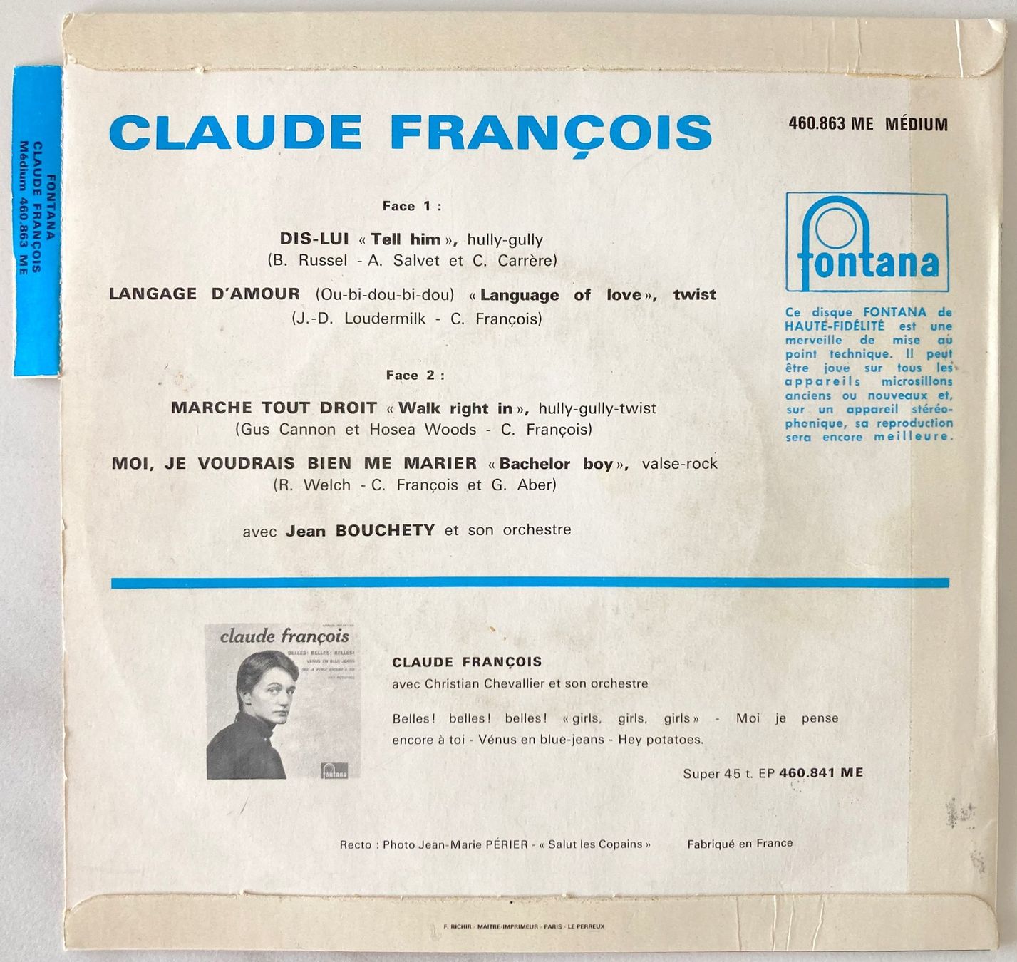 Dischi in vinile: CLAUDE FRANCOIS - DIS-LUI – Usato da Bottens venduto da hotter-than-hell 1