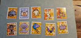 10 Pokemon Sticker Set 1999 gut erhaltene Sammlerstücke