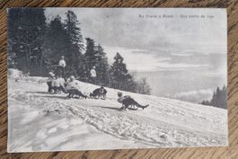 Au Châlet à Gobet, une partie de luge, Schlittenfahrt 1913