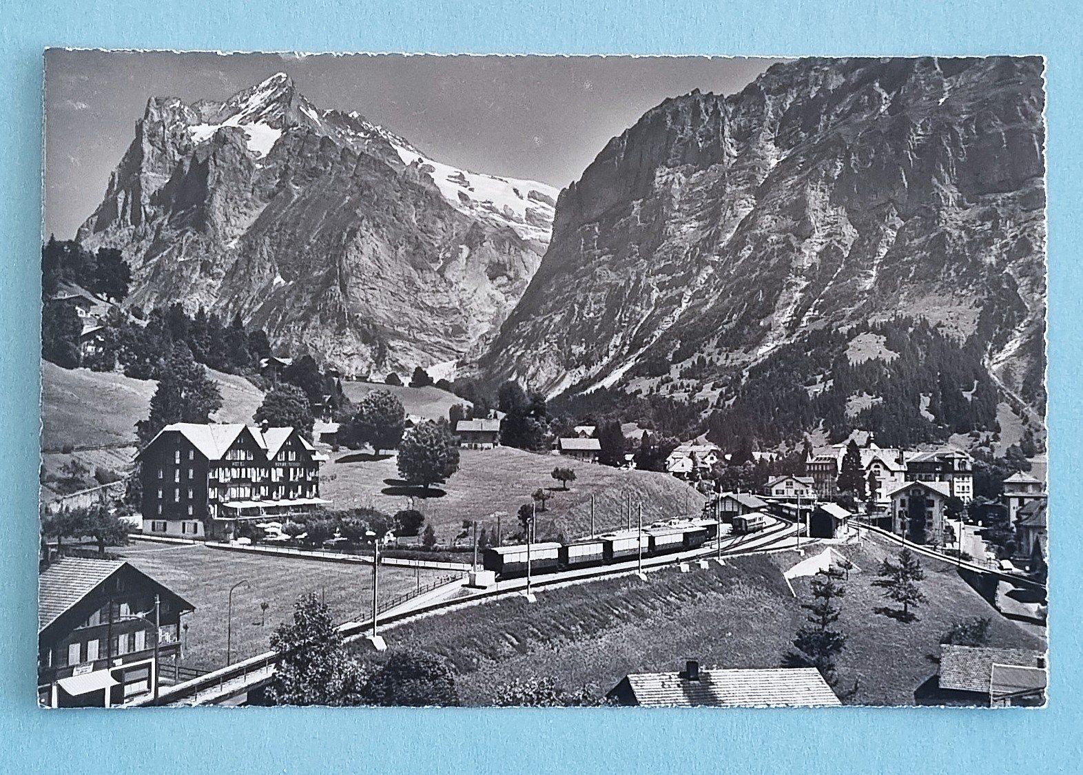 Ansichtskarten: Grindelwald - Bahnhof - Eisenbahnwagen - BOB – Gebraucht aus Rothrist von RROENK