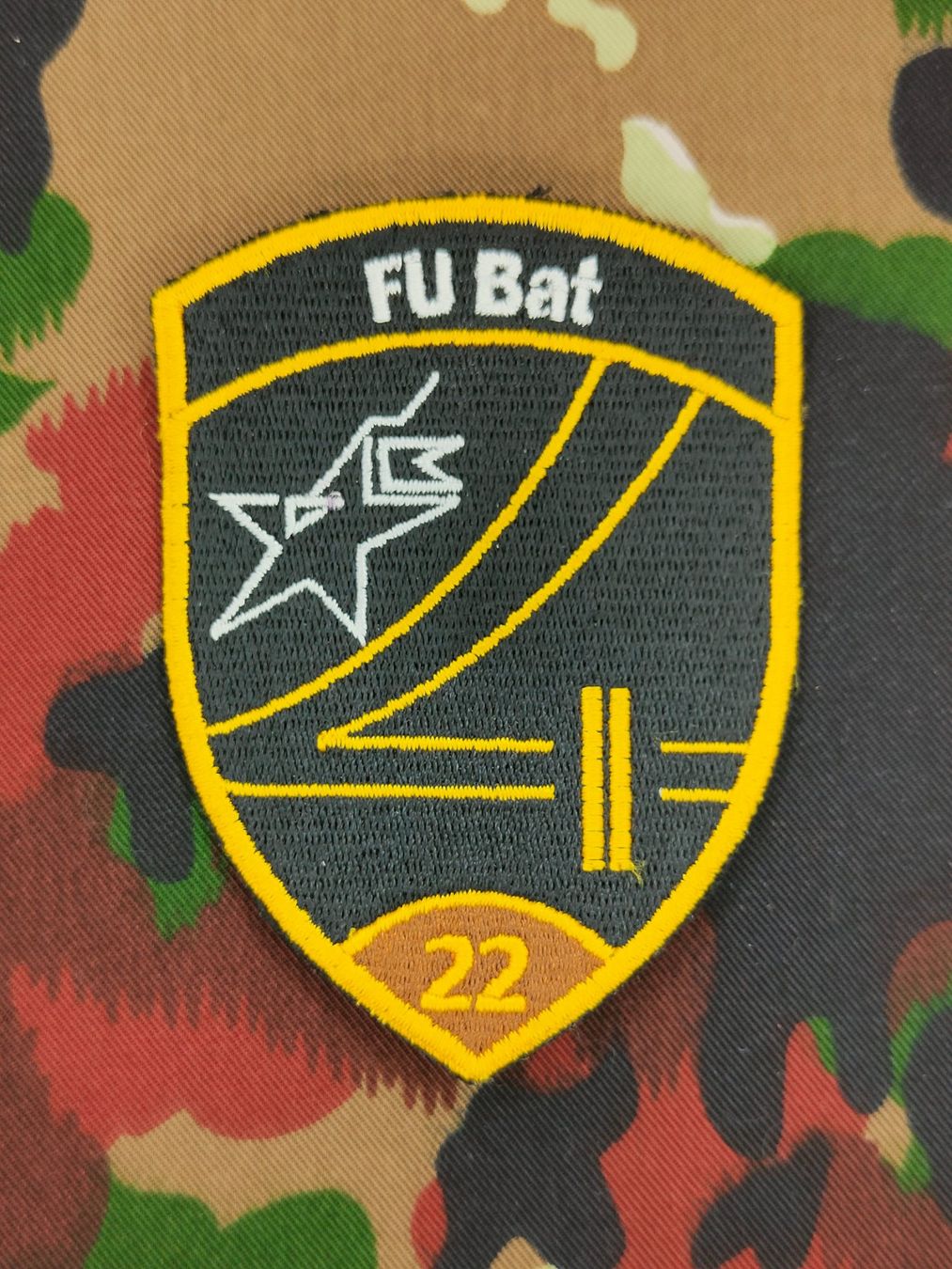 Schweizer Armee Uniformi: Verbandsabzeichen FU Bat 22 Kp 2 – Usato da Bauma venduto da SwissMilitaria