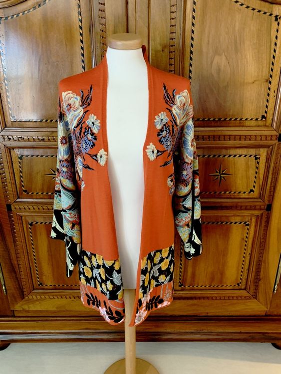 Veste Longue Femme Taille 46, Couleur Rouge, En Laine, Style Chic - Occasion Très Bon état