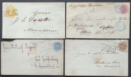 PREUSSEN: 4 Ganzsachenumschläge O um 1860–65