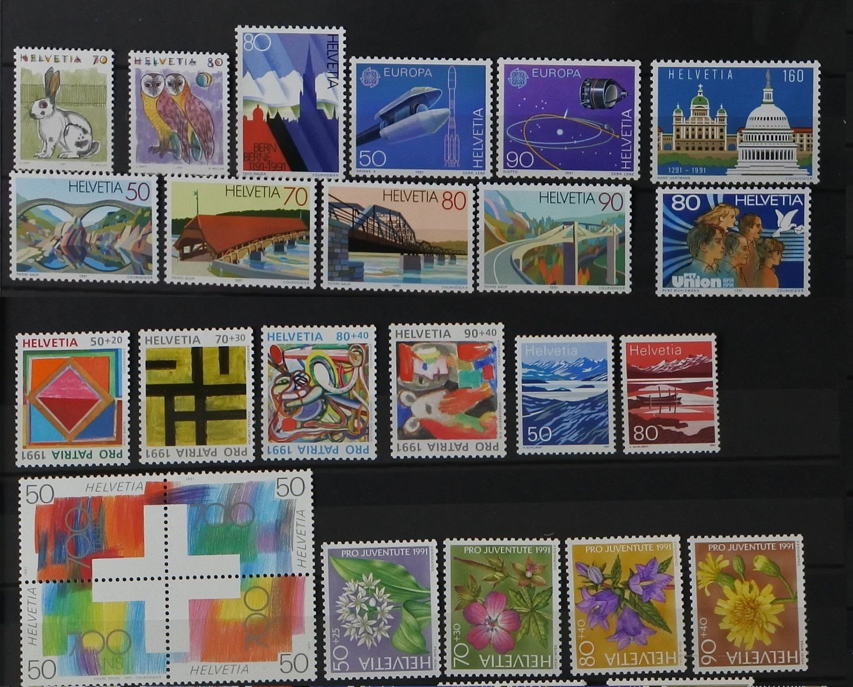 Tutti i francobolli: Schweiz 1991 Jahresserie – Nuovo (secondo la descrizione) da Lugano venduto da fc2017
