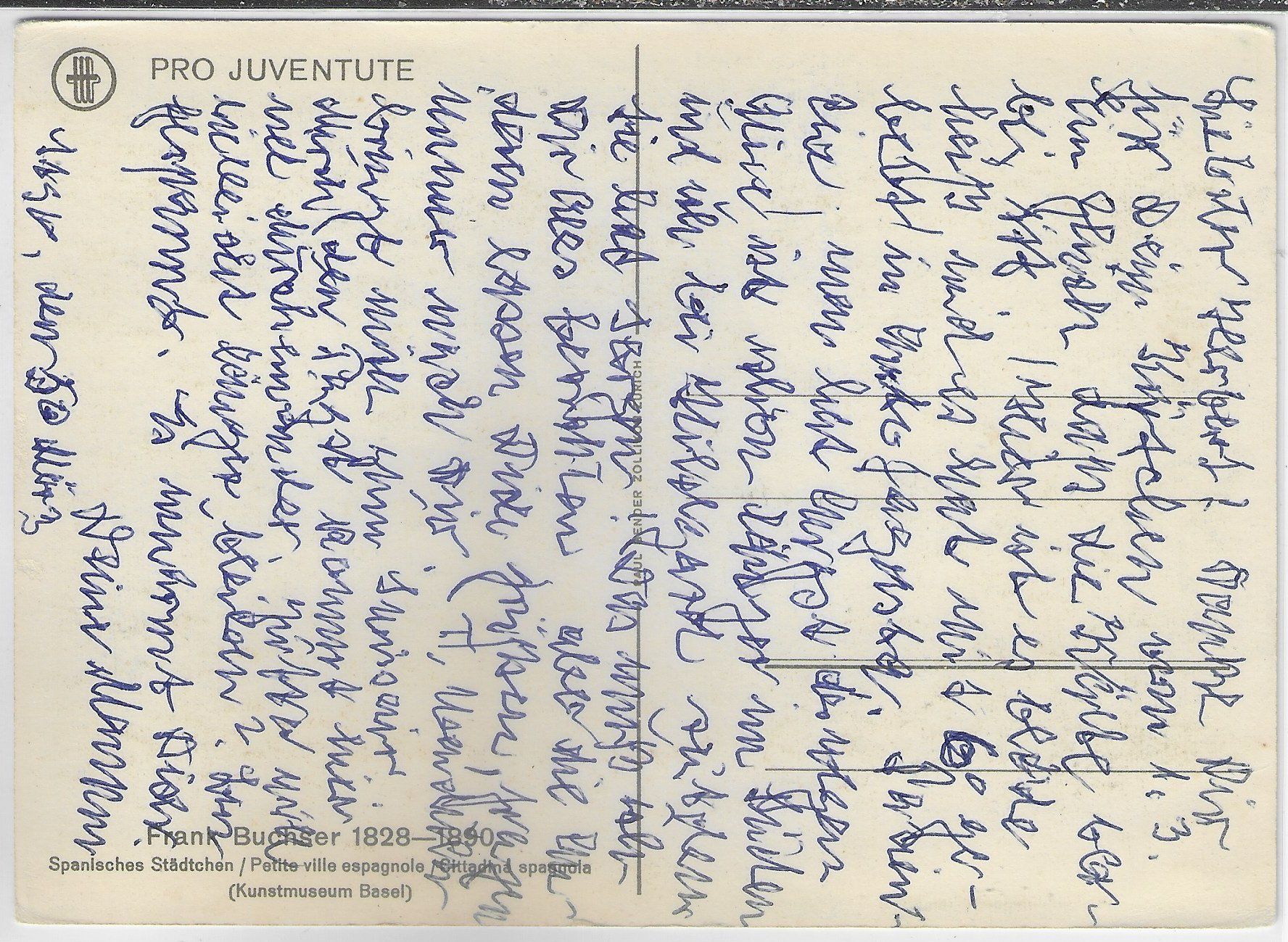 Cartoline postali: Pro Juventute - Frank Buchser - Spnisches Städtchen – Usato da Ettingen venduto da Kartenplanet 1