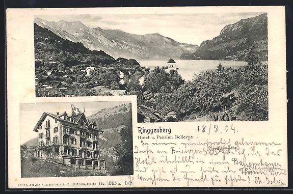 Cartoline postali: Ringgenberg, Hotel u. Pension Bellevue – Usato da Berlin venduto da bartko-reher