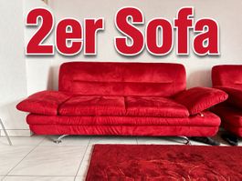 2er Sofa rot Stoff Zustand gut