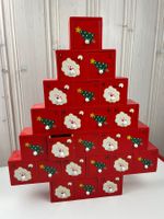 Holz - Adventskalender Weihnachtskalender mit 24 Schubladen