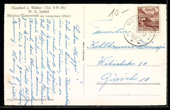 Cartes postales: Bürglen /Obw., Kaiserstuhl am Lungernse – D'occasion à Berlin par bartko-reher 1