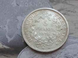 République Française 5 francs 1874 A  "Hercule"