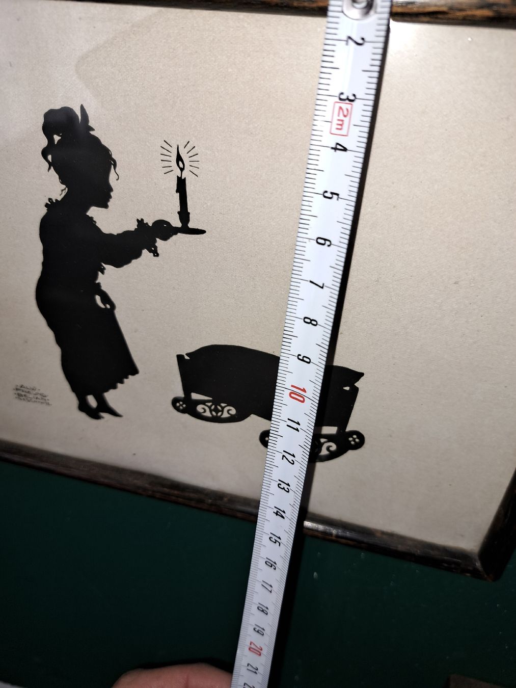 Grafica & Litografie: Antike Scherenschnitt-Silhouette, gerahmt,  – Usato da Kölliken venduto da Upcycling-by-Mc-TAM 2
