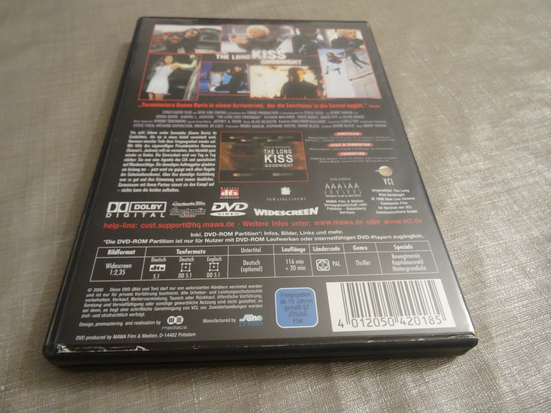 Tutti i DVDs: The Long Kiss Goodnight DVD – Usato da Olten venduto da Disc-Verkauf 2