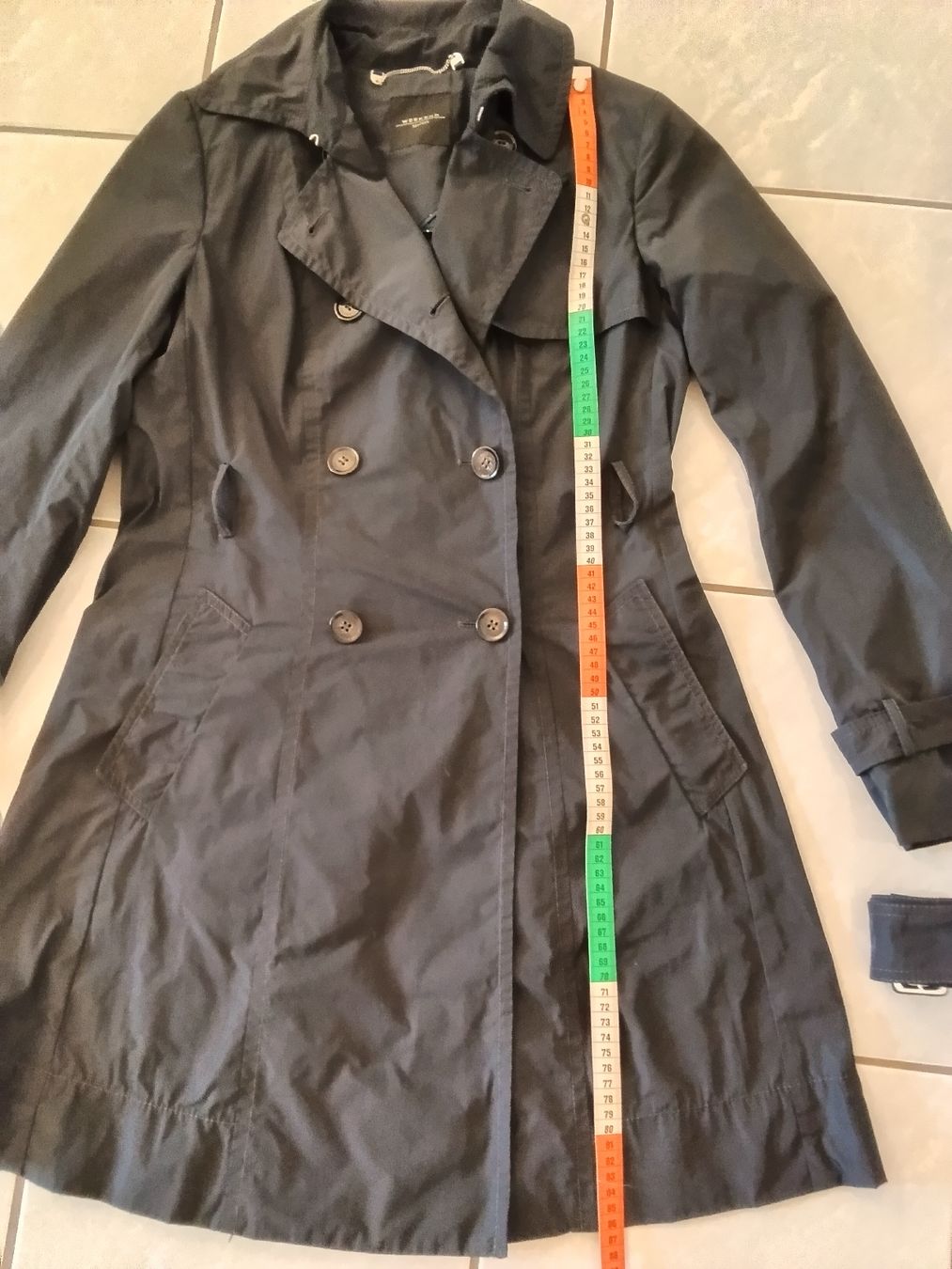 Max Mara Cappotti: Weekend Max Mara trench-coat, 36/S, imperméable, navy – Usato da Neuchâtel venduto da Virgule50 8