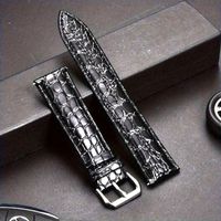 Bracelet de montre en cuir  souple 20 mm  unisex brillant