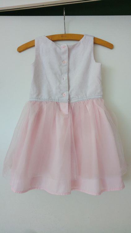 Süsses rosa Kleid mit Samt und Tüll, Gr. 98 2