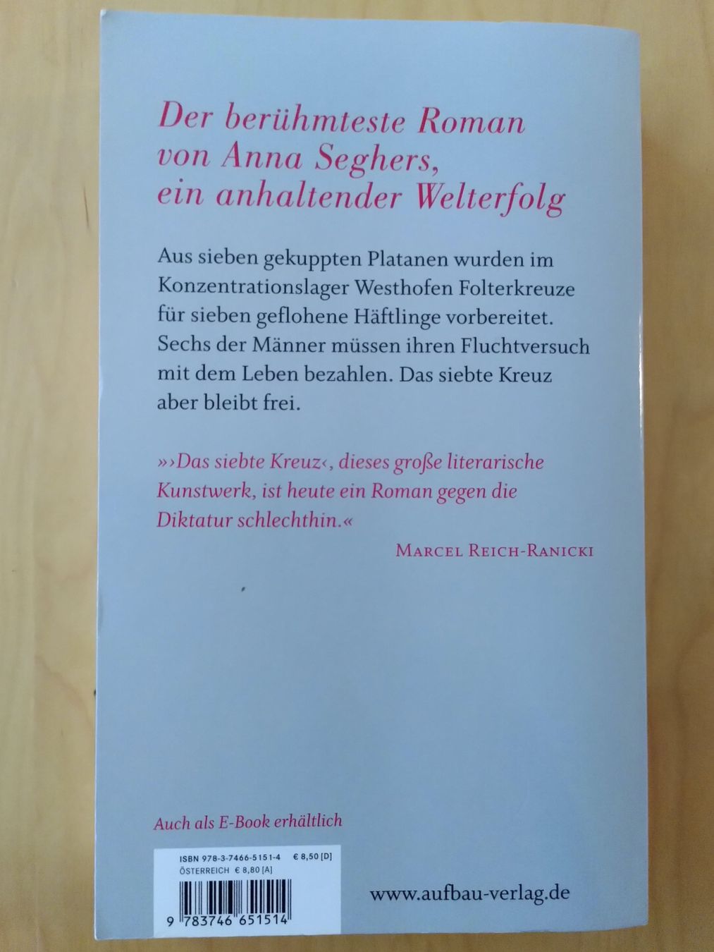 Libri: DAS SIEBTE KREUZ/ ANNA SEGHERS – Usato da Brugg AG venduto da olamim 1