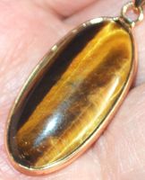 Halskette 4584 – Oval – Tigerauge– 15x30 goldig eingefasst