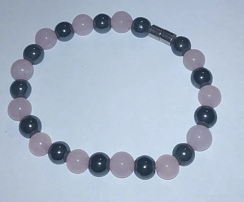 Bracciali & Braccialetti: Armkette mit Rosenquarz und Hämatit Perlen – Nuovo e nell'imballaggio originale da Münchenbuchsee venduto da Daniel0133