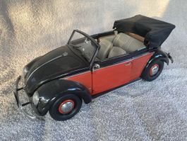 VW Käfer Cabrio Sun Star Massstab 1/12 Modell rot/schwarz