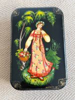 Russische Lackschatulle handbemalt Vintage signiert